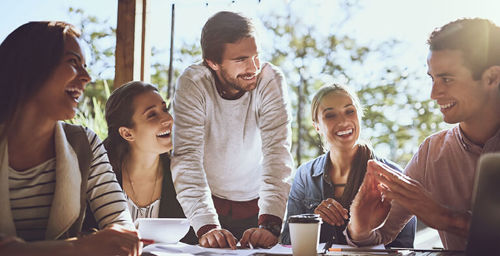 Psychometric testing: Group taking a psychometric assessment